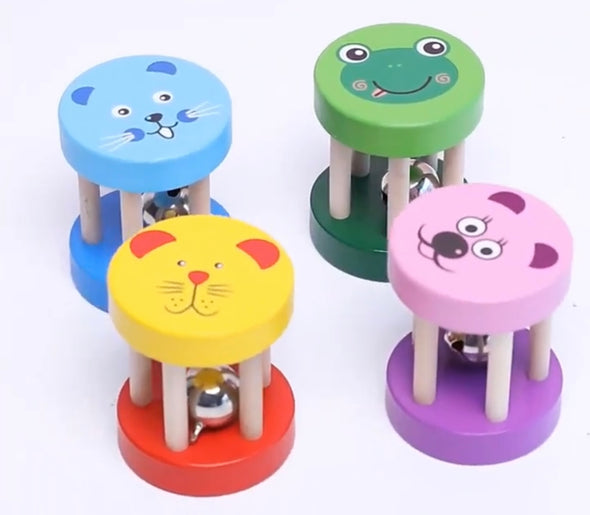 Wooden Animal Bell Rattle