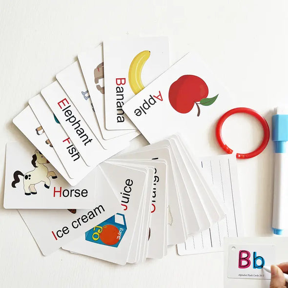 Cartoon alphabet flash cards