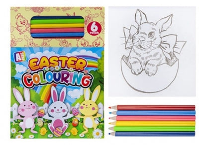 Easter colouring pad with 6 pencils