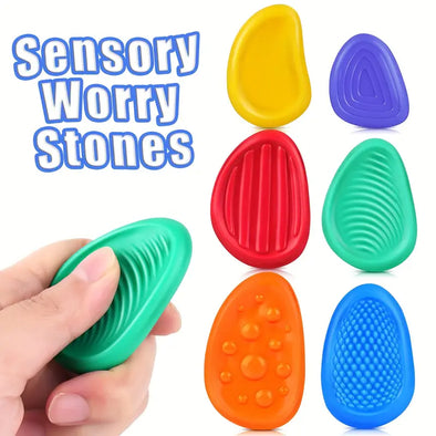 6 pcs Silicone Sensory Stone Set
