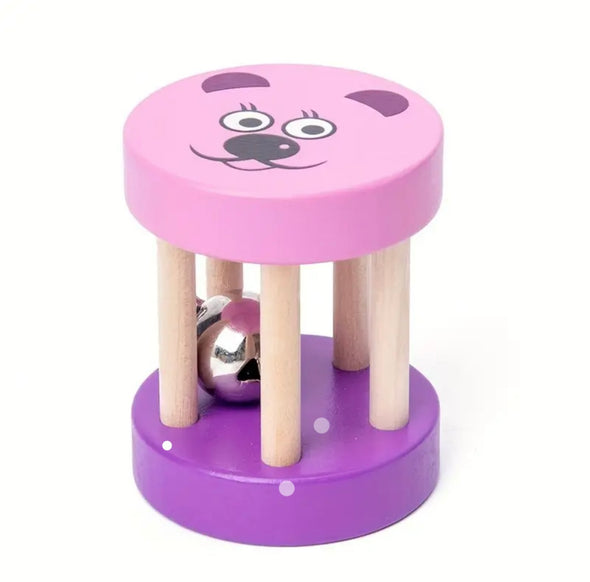 Wooden Animal Bell Rattle