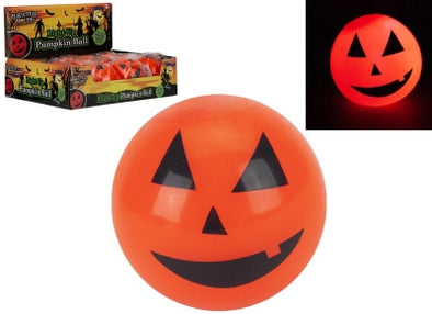 Halloween scary face pumpkin light up bouncing ball