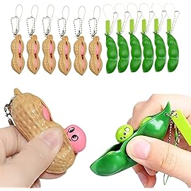 Fidget Bean peas in a pod OR Peanut popper Keychains