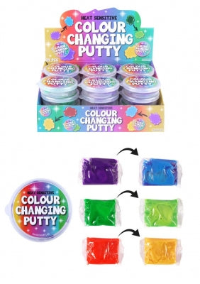 Heat sensitive colour changing putty