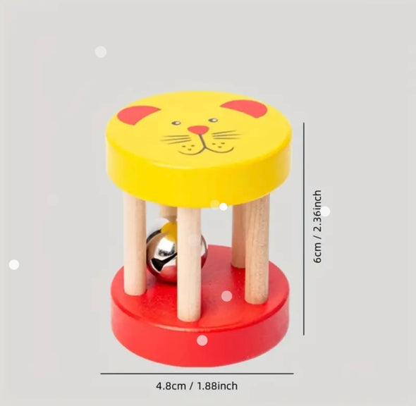 Wooden Animal Bell Rattle