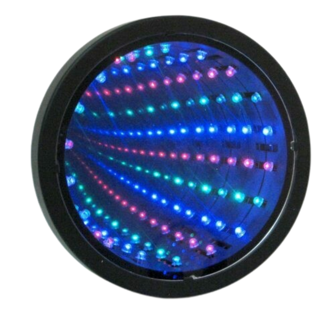 Infinity Mirror Tunnel Lamp - LED Colour Changing Sensory Night Light, 3D Illusion Light For Bedroom
